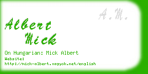 albert mick business card